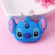 Load image into Gallery viewer, Cute Cartoon Keychain Silicone Stitch Protective Key Case Cover for Key Control Dust Cap Holder Gift Women Key Chain