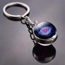 Load image into Gallery viewer, Solar System Planet Keyring Galaxy Nebula Space Keychain Moon Earth Sun Mars Art Picture Double Side Glass Ball Key Chain
