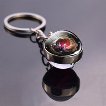 Load image into Gallery viewer, Solar System Planet Keyring Galaxy Nebula Space Keychain Moon Earth Sun Mars Art Picture Double Side Glass Ball Key Chain
