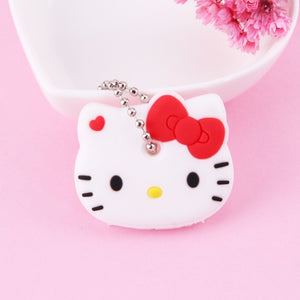 Cute Cartoon Keychain Silicone Stitch Protective Key Case Cover for Key Control Dust Cap Holder Gift Women Key Chain