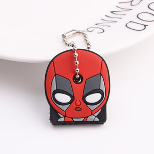 Cute Cartoon Keychain Silicone Stitch Protective Key Case Cover for Key Control Dust Cap Holder Gift Women Key Chain